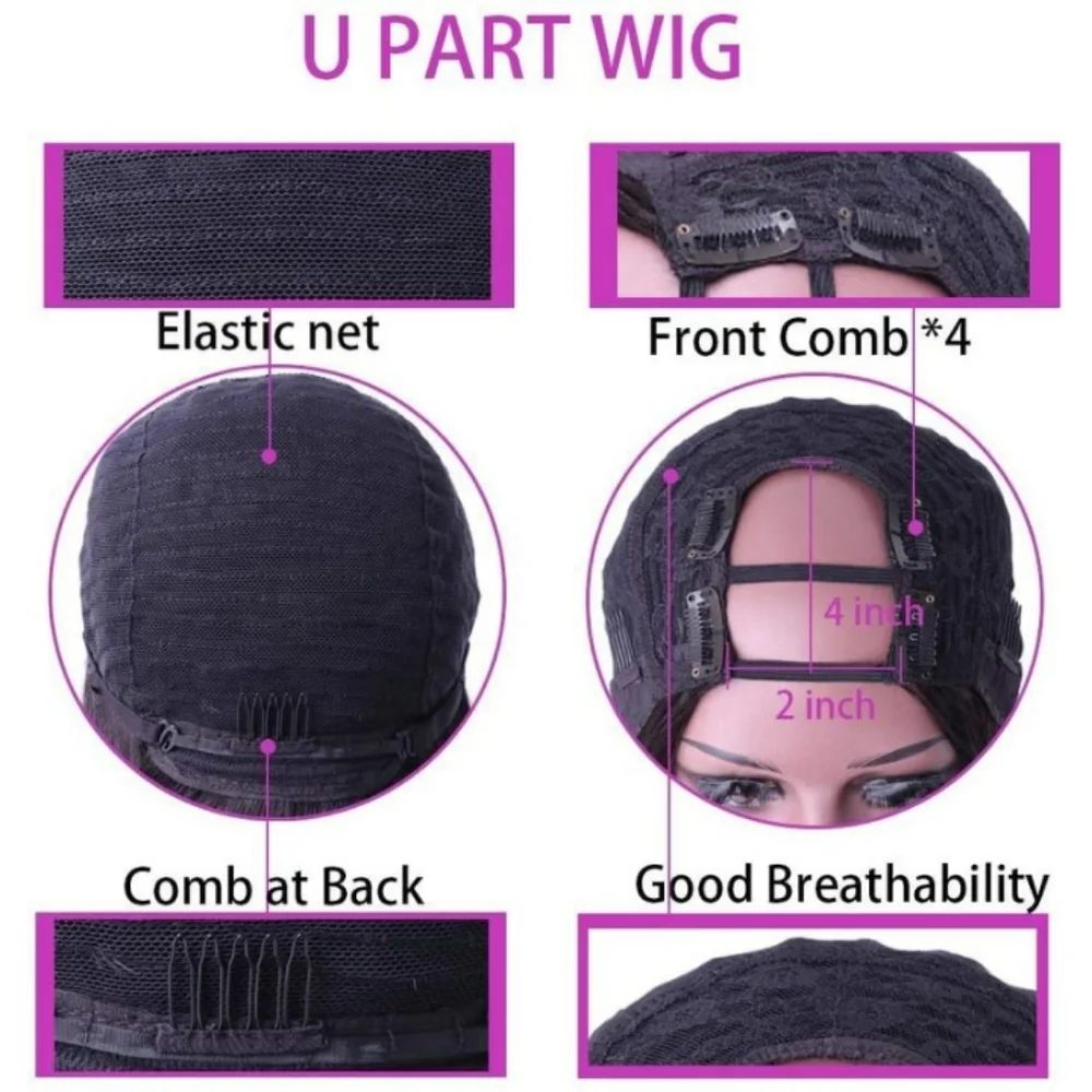 Blooming Hair 100% 10A Brazilian U Part Wig